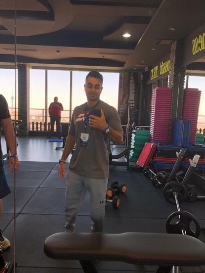Mah in a training facility at sunset