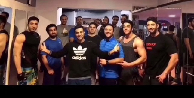 Mah Ghasemi with a group of clients after a gym session